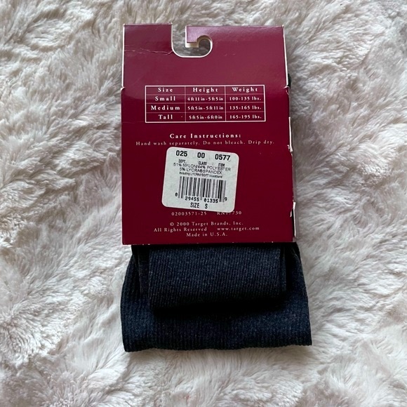 🌻3/$20 🆕 Target Merona Opaque Textured Dark Gray Tights, Size Small - Picture 5 of 9